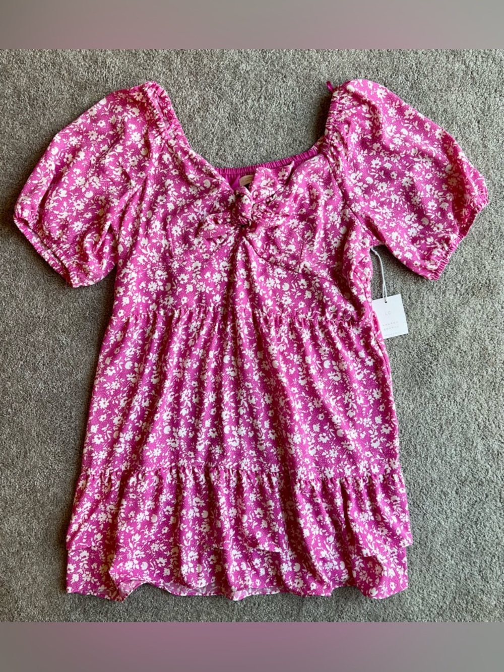 LC Lauren Conrad Pink Floral Babydoll Dress